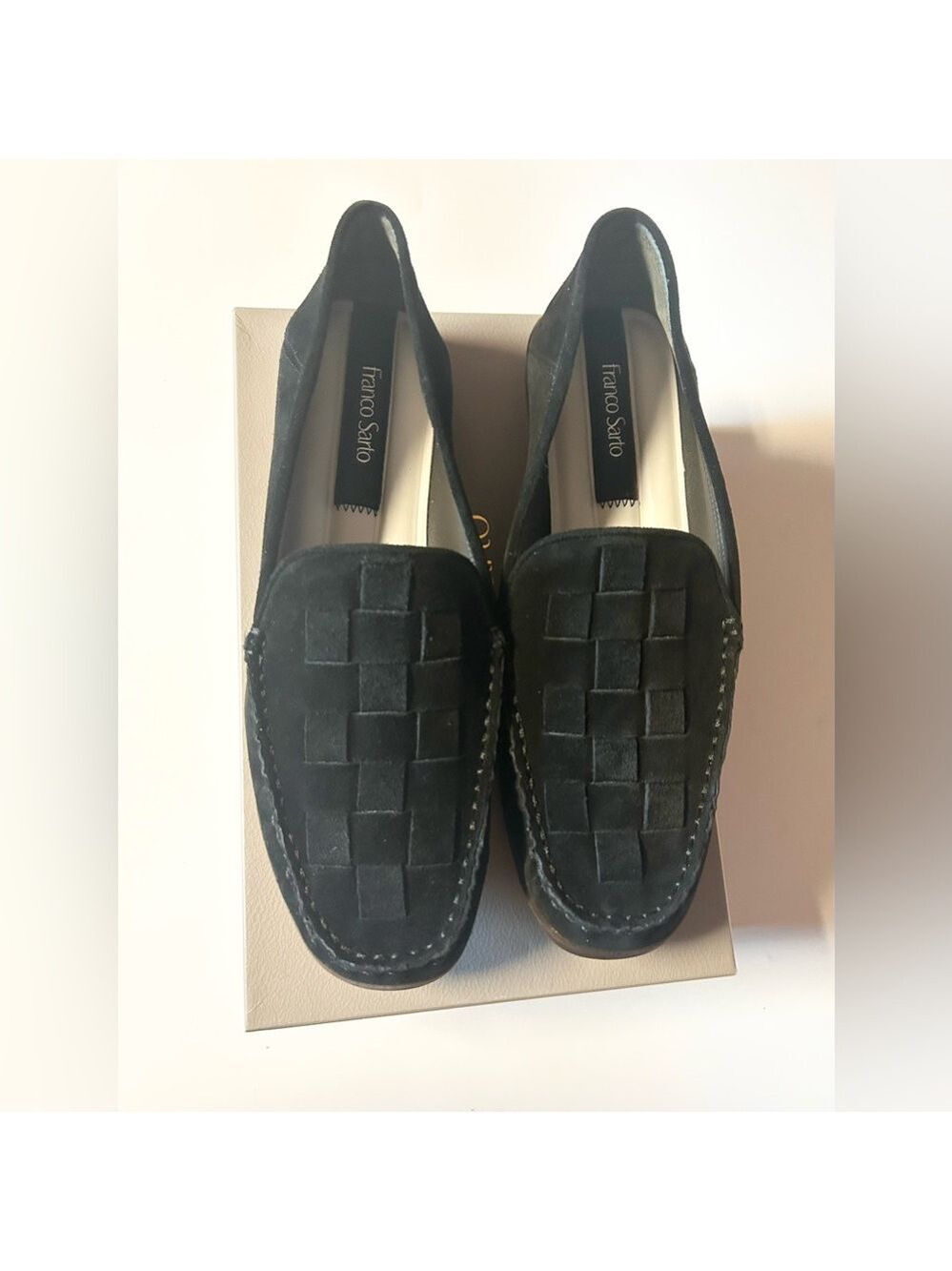 Franco Sarto Marah Black Suede Loafers Size 8M New in Box